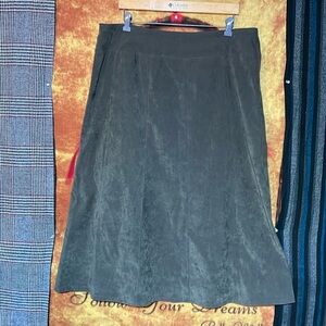 TRIBAL-women’s army green velvet high waist full-length stretch dress skirt